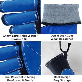 Heat Resistant Fireproof Leather Gloves - 16" image 4