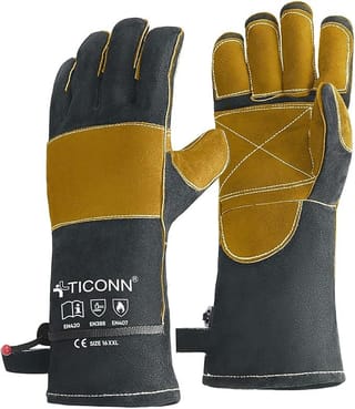 Heat Resistant Fireproof Leather Gloves - 16" image 5