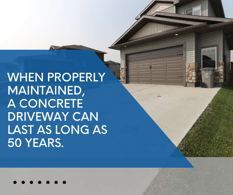 Concrete driveways can last 50 years